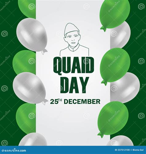 Quaid Day 25th December Celebration Social Media Post Stock Vector