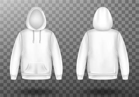 hoody white sweatshirt mock  front   set  vector