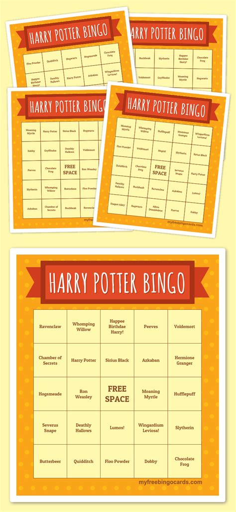 Harry Potter Bingo Bingo Thanksgiving Bingo Free Bingo Cards