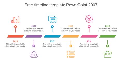 Editable Free Timeline Template Powerpoint 2007 Slide