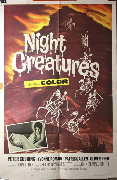 NIGHT CREATURES Peter Cushing Original Hammer Horror Movie Theater Poster Original Vintage