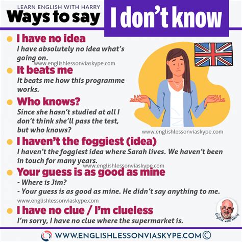 10 Ways To Say I Dont Know In English • Learn English With Harry 👴