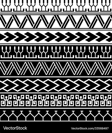 Polynesian Tattoo Motif Pattern Collection Vector Image