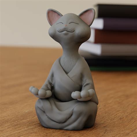 Fichier Stl Chat Bouddha Zen・modèle Pour Impression 3d à Télécharger・cults