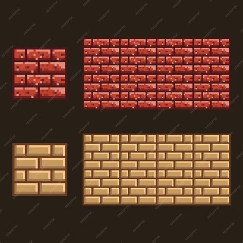 Premium Vector Brick Wall Pixel Art 8bit Texture Brick Stone Wall