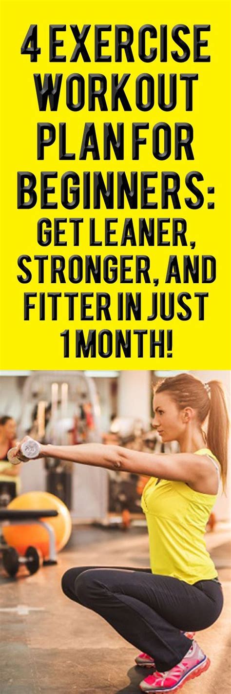 4 Exercise Workout Plan For Beginners Get Leaner Stronger And Fitter