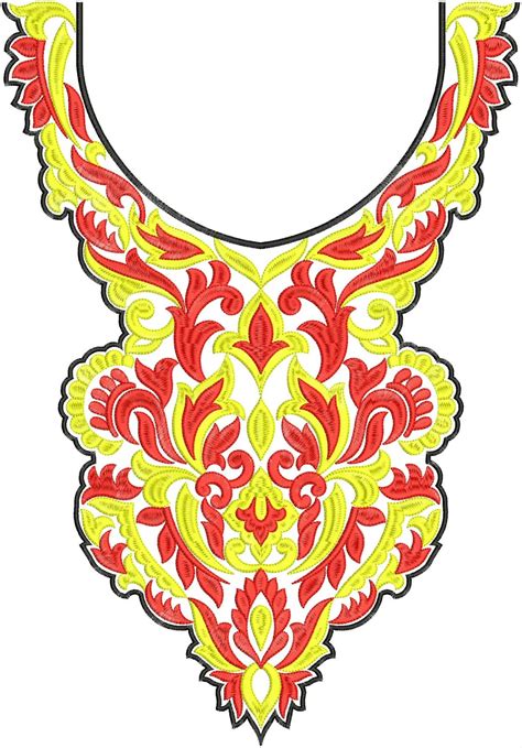 Embdesigntube Female Fashion Neck Embroidery Designs
