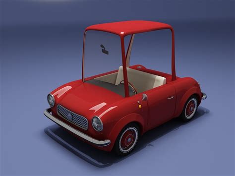Red Cartoon Car 3d Model