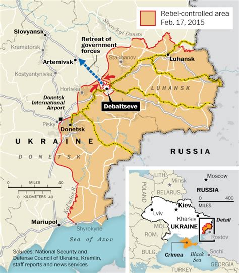 Map Ukrainian Troops Surrounded In Debaltseve The Washington Post