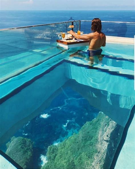 The Glass Bottomed Pool Peers Over The Edge Of A 500ft Cliff Drop