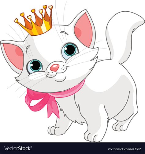 Kitten Princess Royalty Free Vector Image Vectorstock