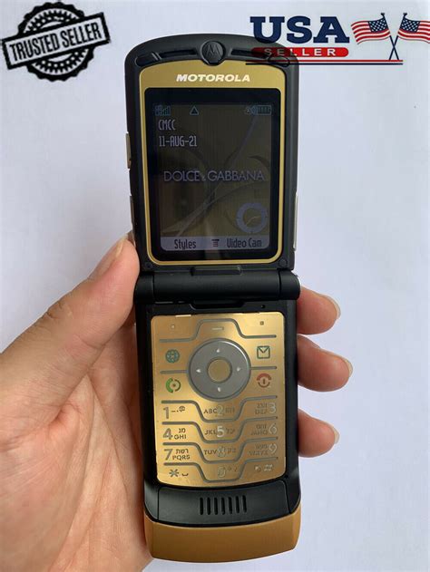 Original Motorola RAZR V3i Dolce Gabbana Gold Unlocked Flip Mobile