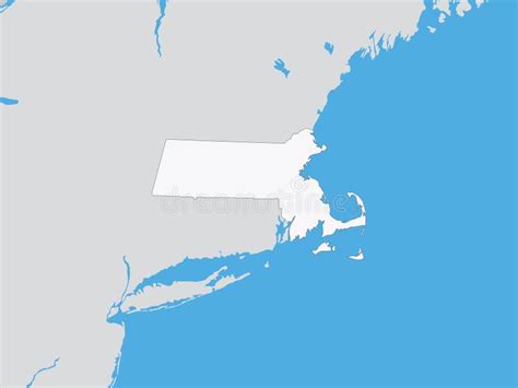 Detailed Political Map Of The Us Federal State Of Massachusetts Stock