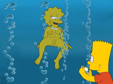 Xbooru Bart Simpson Brother And Babe Funny Gif Guido L Lisa Simpson Swim Swimming The