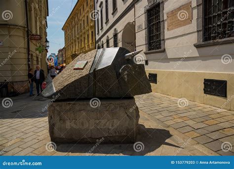 Bratislava Slovakia Unusual Monument On The Street In The City Center