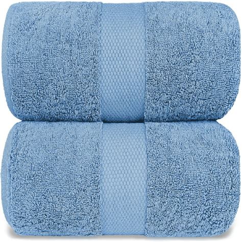 Luxury Bath Sheet Towels Extra Large 35x70 Inch 2 Pack Light Blue