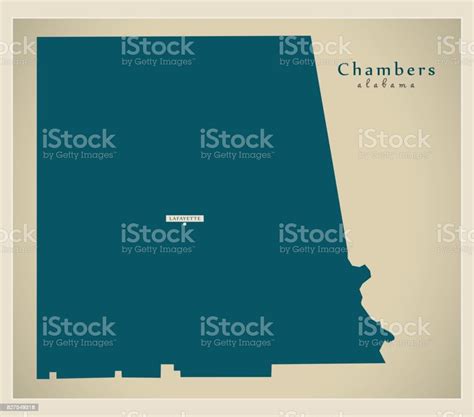 Modern Map Chambers Alabama County Usa Illustration Stock Illustration