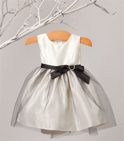 Beautiful Infant Girl Satin Holiday Dress With A Glitter Mesh Skirt