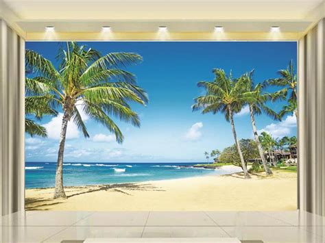 3d Photo Wallpaper Custom Mural Living Room Beach Coco Landscape 3d