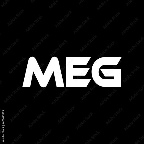 Meg Letter Logo Design With Black Background In Illustrator Vector