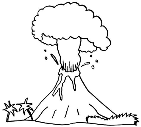 free volcano outline coloring page download print or color coloring library