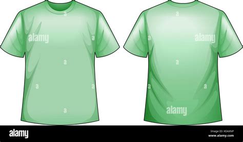 Green T Shirt With Front And Back View Stock Vector Image And Art Alamy