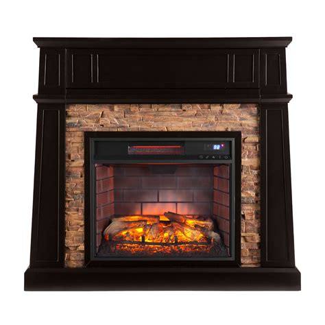 Shaffer Faux Stone Infrared Media Electric Fireplace Electric