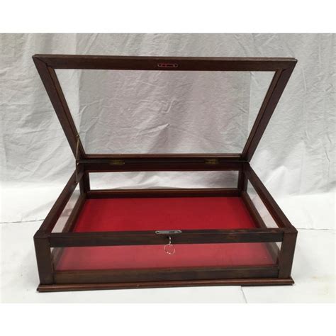 Vintage Mahogany And Glass Tabletop Display Case Chairish