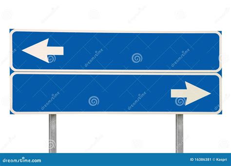 Crossroads Road Sign Two Arrow Blue Isolated Stock Image Image Of