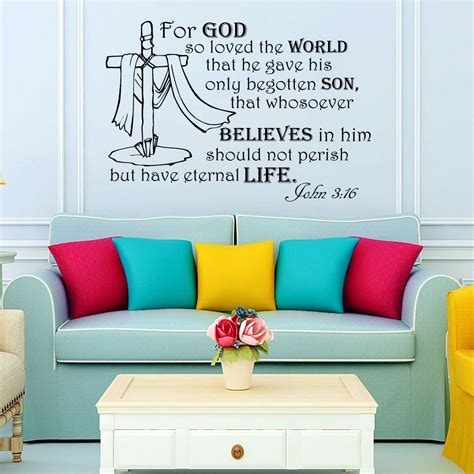 Wall Decals Quotes For God So Loved The World John 316 Bible Verse