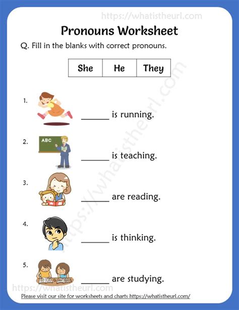 The Worksheet For Pronouns Worksheet With Pictures And Words