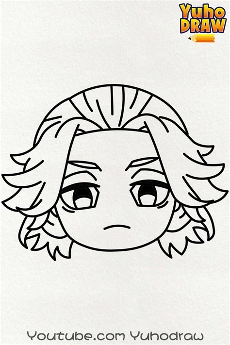 Chibi Manjiro Sano Mikey From Tokyo Revengers Line Art Coloring Page By