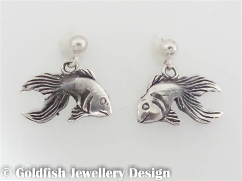 Sterling Silver Goldfish Earrings Goldfish Jewellery Design Studio