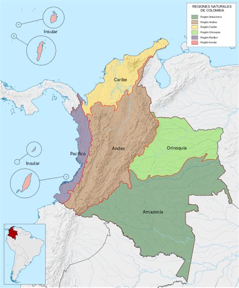 File Mapa De Colombia Regiones Naturales Svg Backpacking Panama