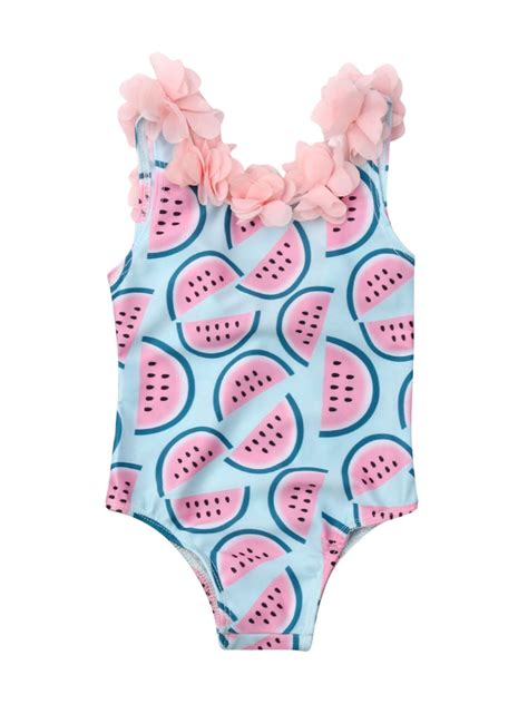 Eyiiye Newborn Kid Baby Girls Backless Flowers Bikini Swimsuit Bathing