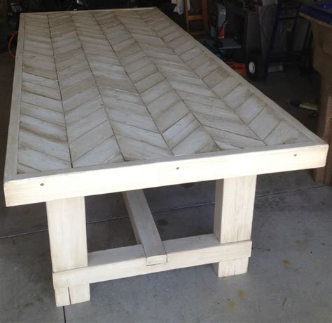 Seller was willing to help customize measurements so we could turn plans into a sofa table. Dad Built This: Farmhouse Chevron Table