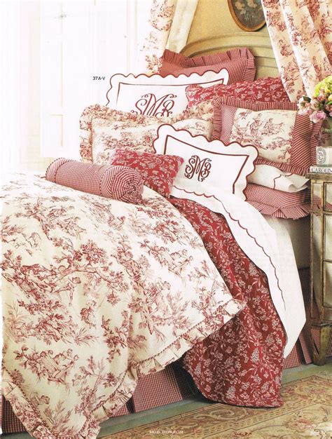 Our comforters & sets category offers a great selection of bedding comforter sets and more. layers of red toile bedding textiles | BEDROOMS | Pinterest