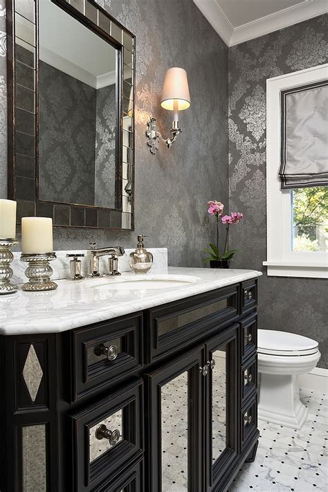 Not every powder room is small, but there isn't much need in initial home design for a lot of room when the only fixtures are a sink and toilet. 20 Gorgeous Wallpaper Ideas for Your Powder Room