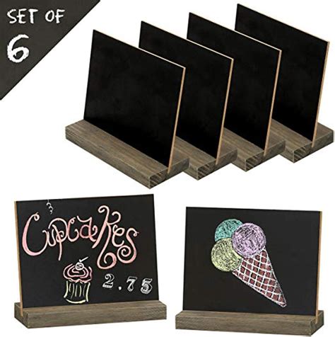 Myt Mini Tabletop Chalkboard Signs With Rustic Wood