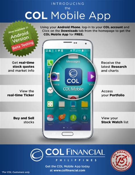 Android 5.0, 6.0, 7.0, 8.0, 9.0, 10.0. COL Financial on Android Platform - Stocks Pinoy