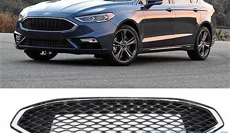 Gloss Black Chrome Trim Front Upper Grill & Lower Grille For Ford