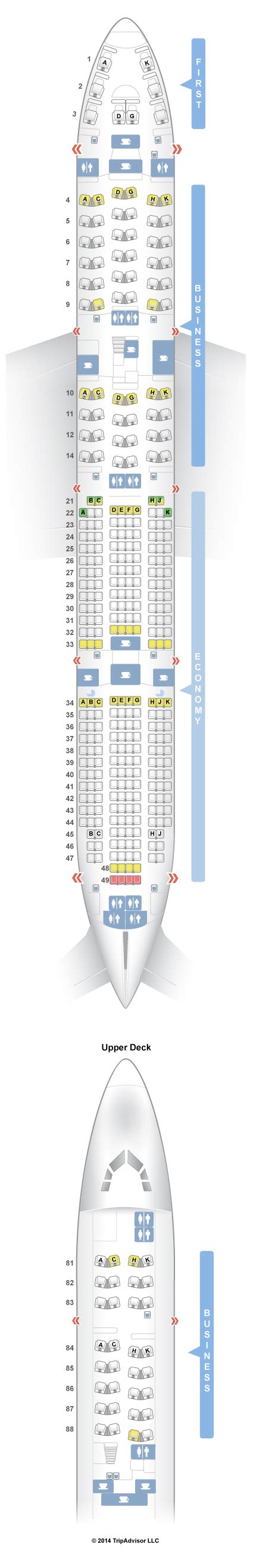 Lufthansa 747 8 Business Class Upper Deck Seat Map Várias Classes