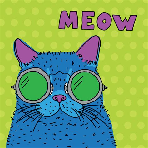 Pop culture is a big part of my life. Colorful Pop Cat With Glasses 193474 - Download Free ...