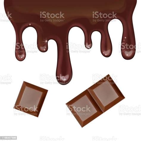 Le Chocolat Fondu Réaliste Ruisselant Illustration De Vecteur