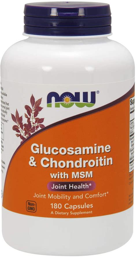 Now Supplements Glucosamine And Chondroitin With Msm Joint Health Mobility And Comfort 90