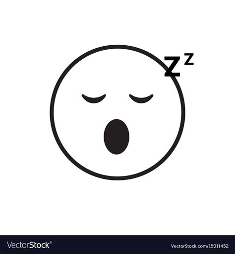 Smiling Cartoon Face Sleeping People Emotion Icon Vector Image