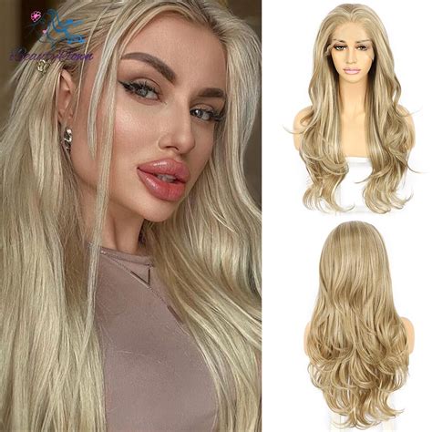 Honey Blonde X Synthetic Lace Front Wig Blonde Transparent Lace