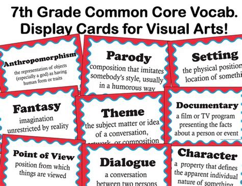 Vocabulary Words For 6th Graders With Definitions Free Printable
