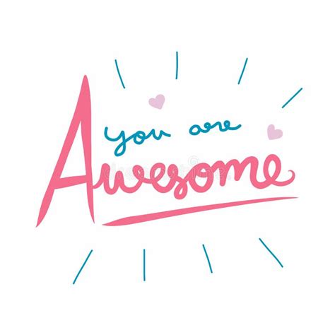 You Are Awesome Word Illustration Stock Vector Illustration Of Blue
