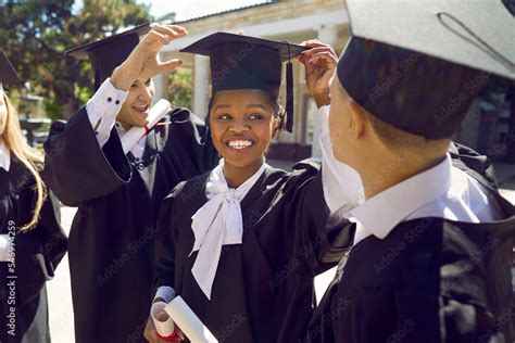 Young African American Girl Graduating From University Happy Diverse